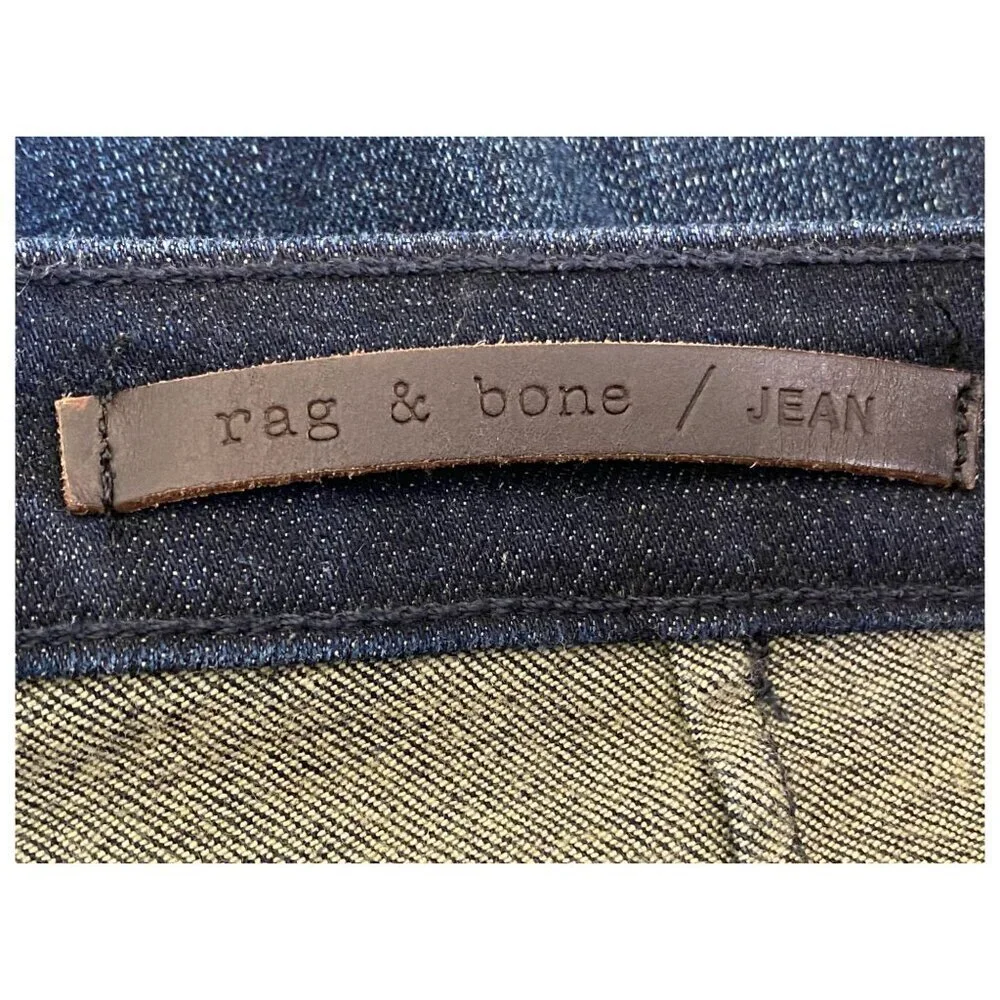 Rag & Bone The Skinny Leather Panel Jeans Plymouth Women's Size 26 - Picture 4 of 9